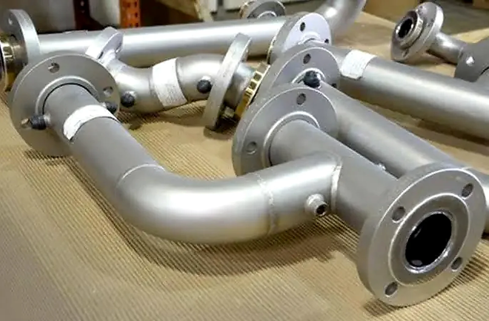 Spools prefabricados de piping con flanges y codos para aplicación industrial